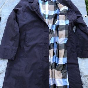 Lands End Trench coat Button Front Lined Rain Jacket women small 6-8